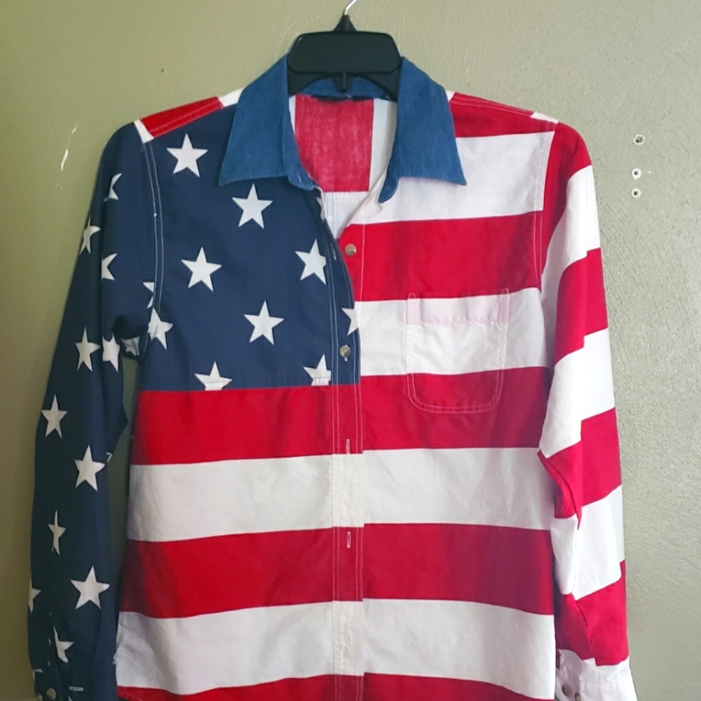 Roper American Flag long sleeve Shirt